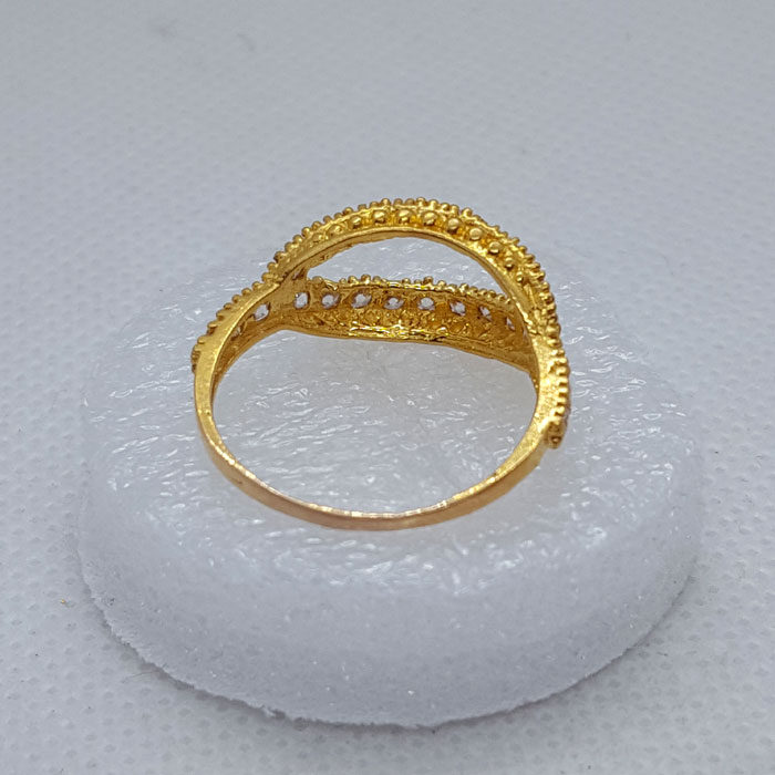 Double Shade White Bridal Gold Ring