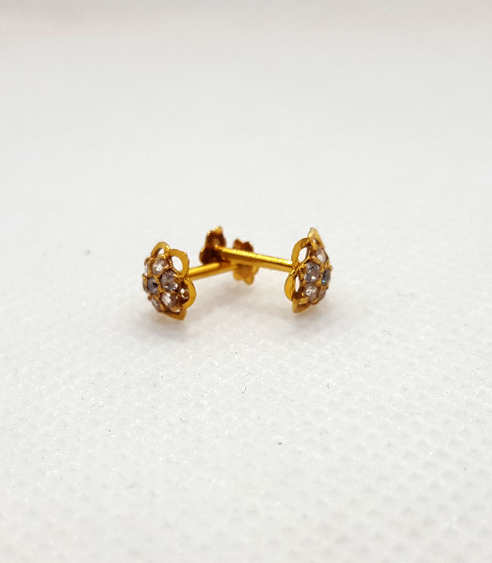 Gold Tops with Sparkling White Zircons for Young Girls