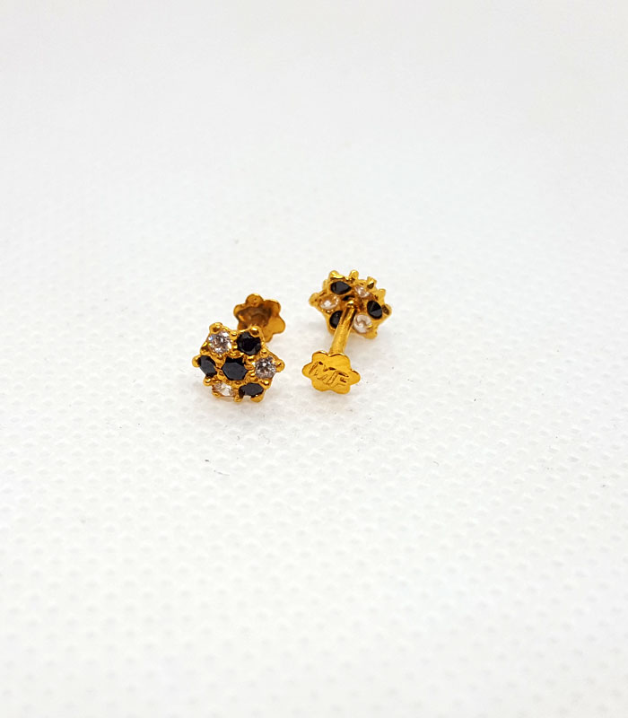 Stylish Gold Tops with Sparkling Black and White Stones