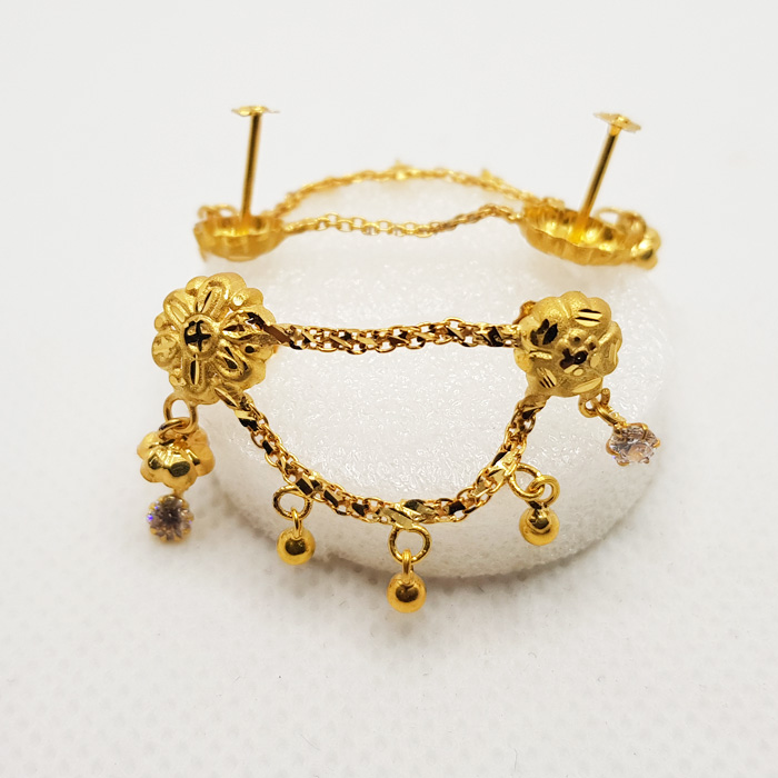 Elegant Double Step Without Stone Gold Tops for Women