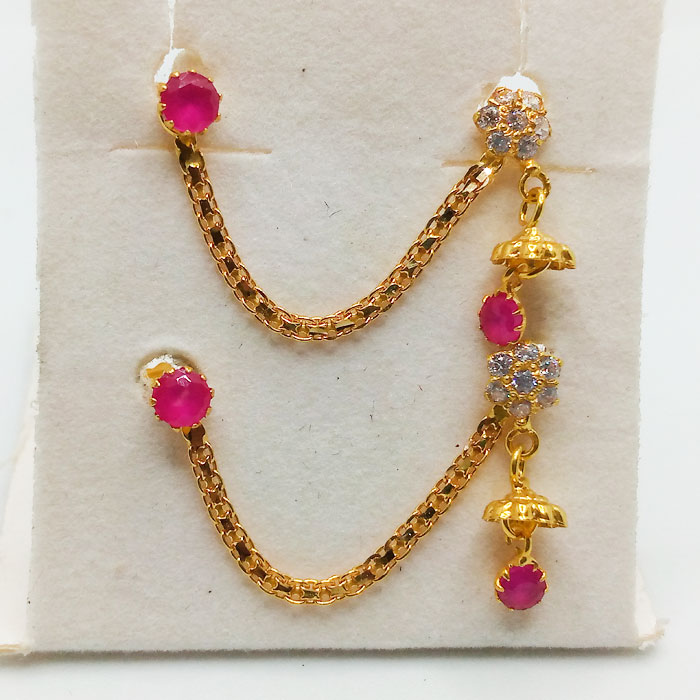 Elegant Double Step Gold Tops with Jhumki