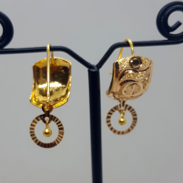 Clip Lock Gold Earrings With Hole  for Ladies