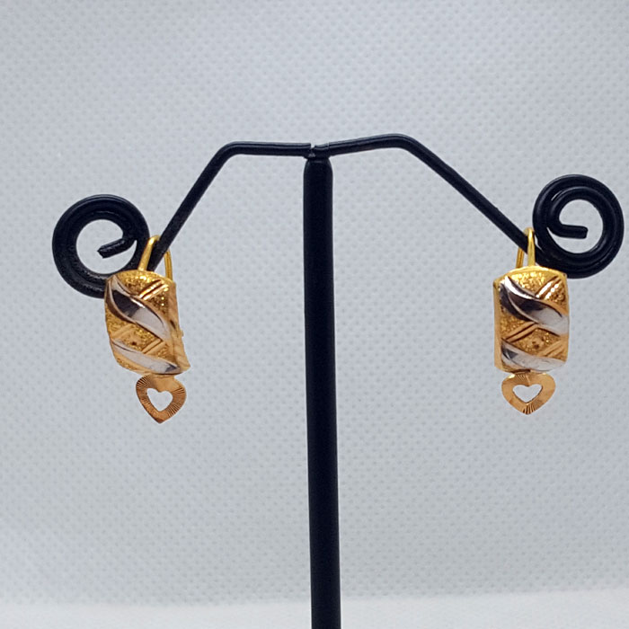 Gold Heart Shape Jhumki Earrings