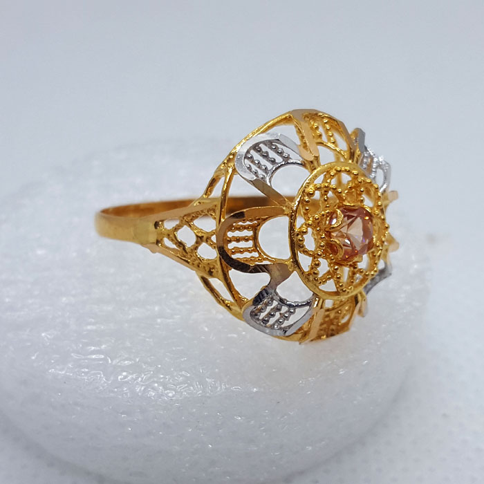 Bridal Ring With Reddish Stone