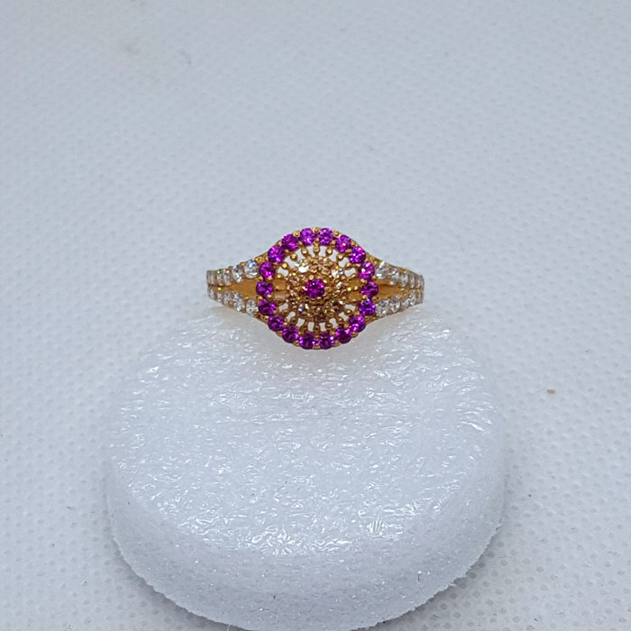 Purple Color Flower Bridal Ring