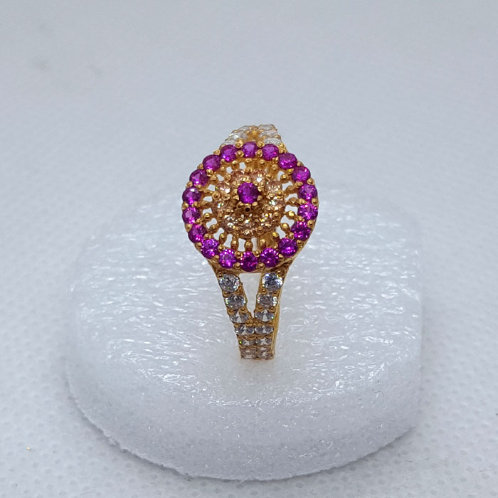 Purple Color Flower Bridal Ring