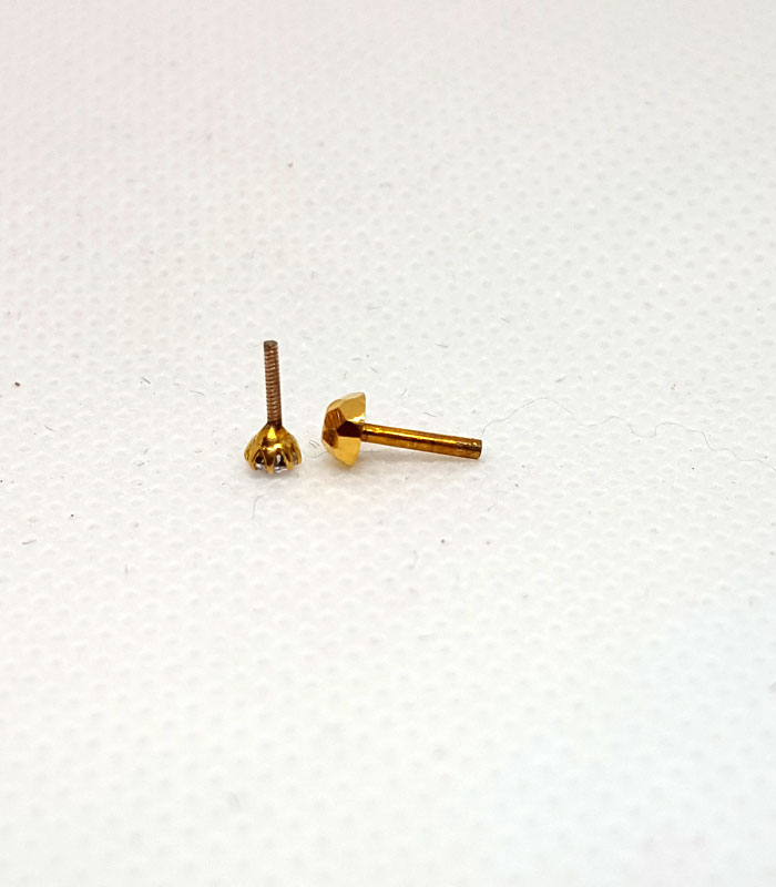 Classic Gold Nose Pins With 1 Stone