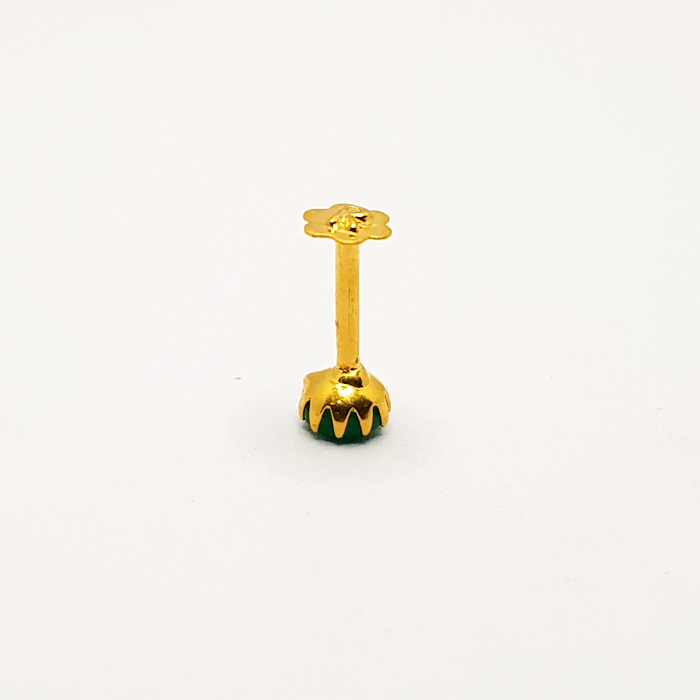 Green Stone Gold Nose Pin