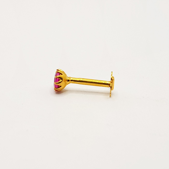 Pink Stone Gold Nose Pin