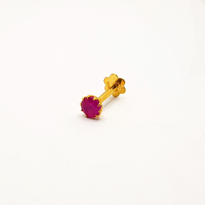 Pink Stone Gold Nose Pin