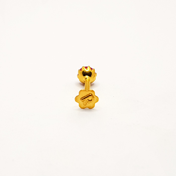 Pink Stone Gold Nose Pin