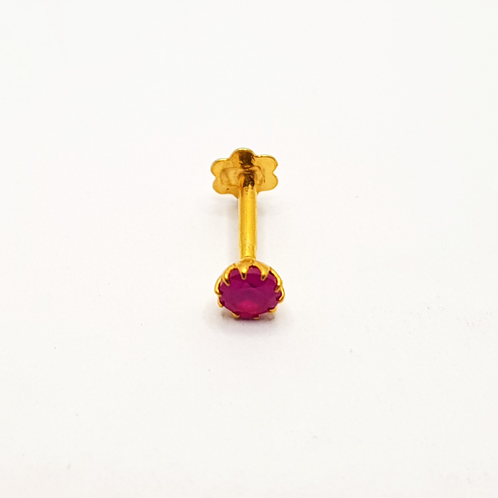 Pink Stone Gold Nose Pin