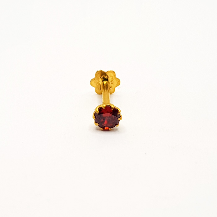 Red Stone Gold Nose Pin