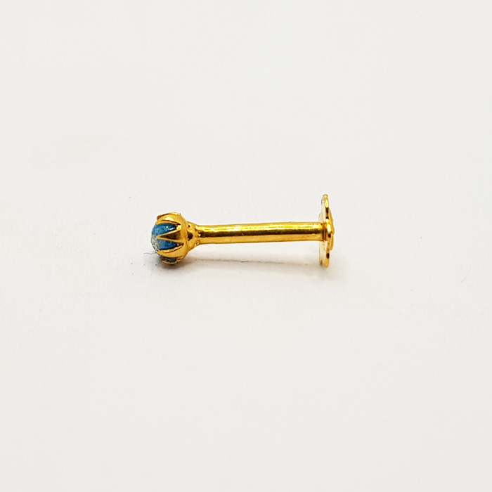 Feroza Small Stone Gold Nose Pin