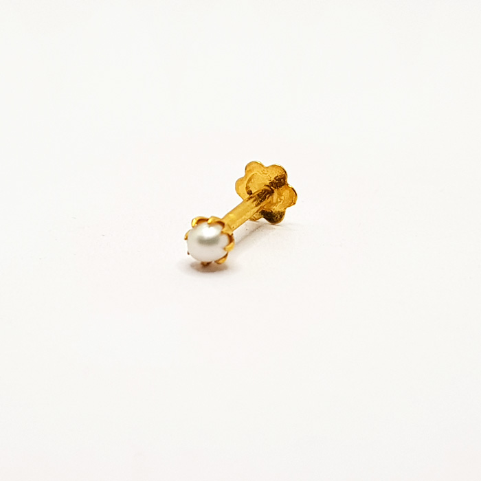 Small Pearl Stone Gold Nose Pin