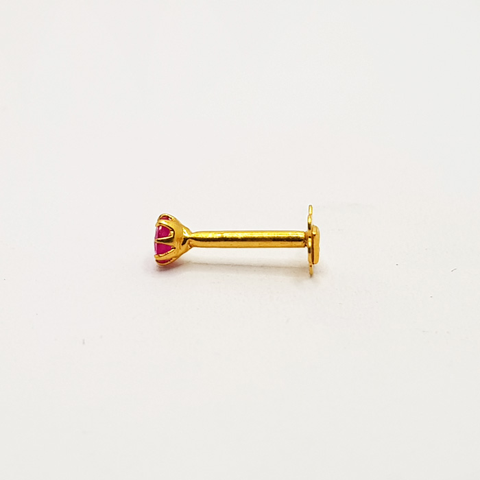 Small Pink Stone Gold Nose Pin