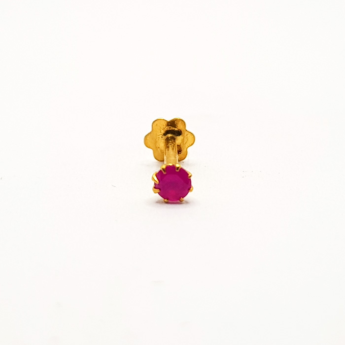 Small Pink Stone Gold Nose Pin