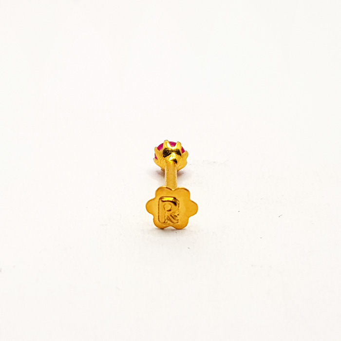 Small Pink Stone Gold Nose Pin