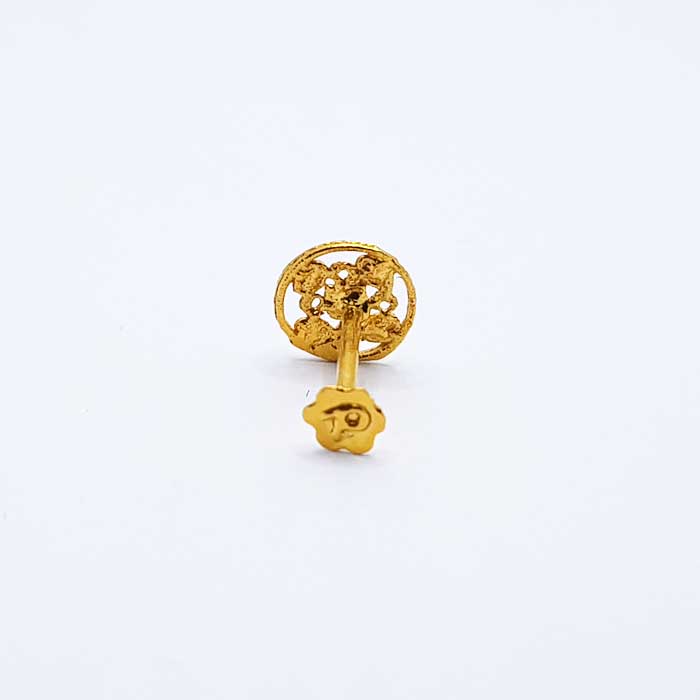 Round Shape Gold Nose Pin For Girls