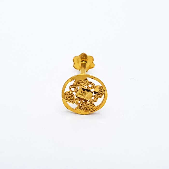 Round Shape Gold Nose Pin For Girls