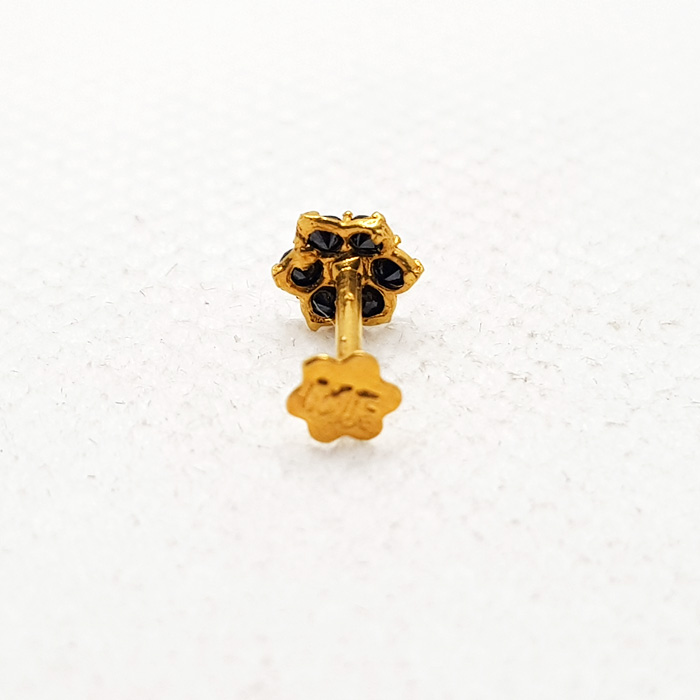 Black Color Stone Gold Nose Pin