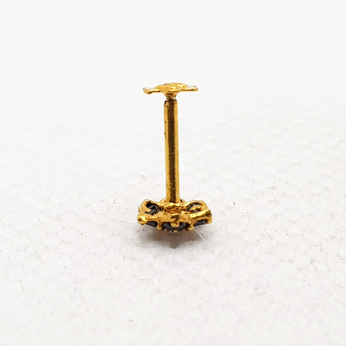 Black Color Stone Gold Nose Pin