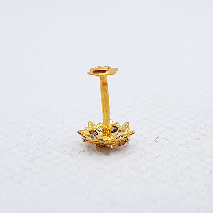 Flower Design Gold Nose Pin