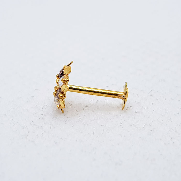 Flower Design Gold Nose Pin