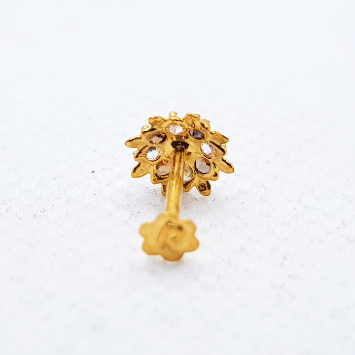 Flower Design Gold Nose Pin