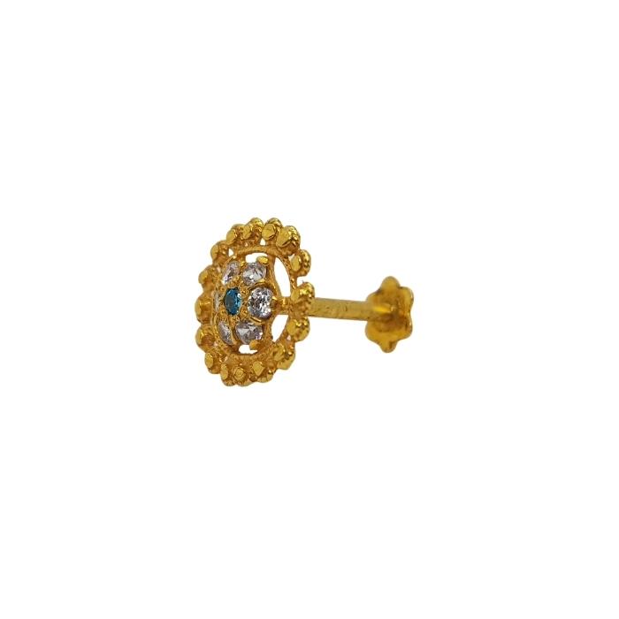 Round Gold Nose Pin For Girls