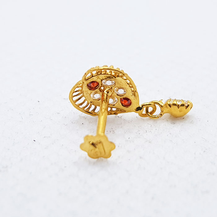 Heart Design Gold Nose Pin For Girls