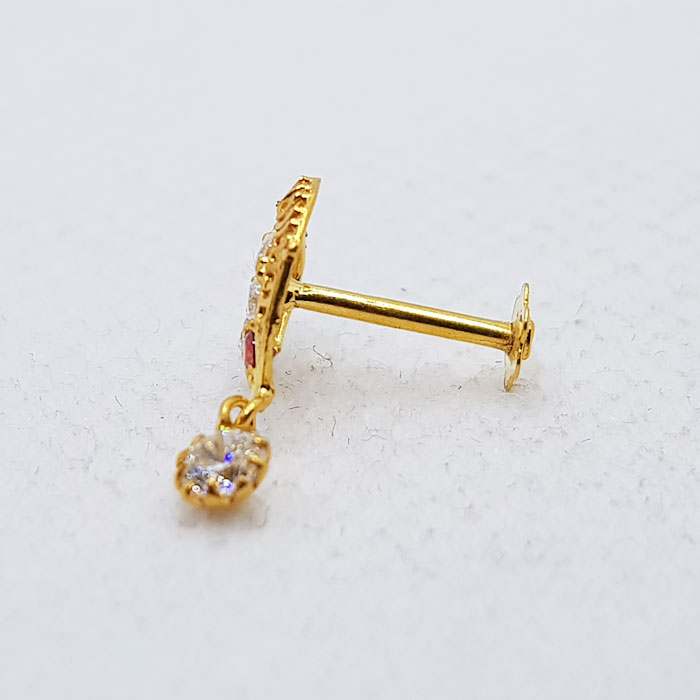 Heart Design Gold Nose Pin For Girls