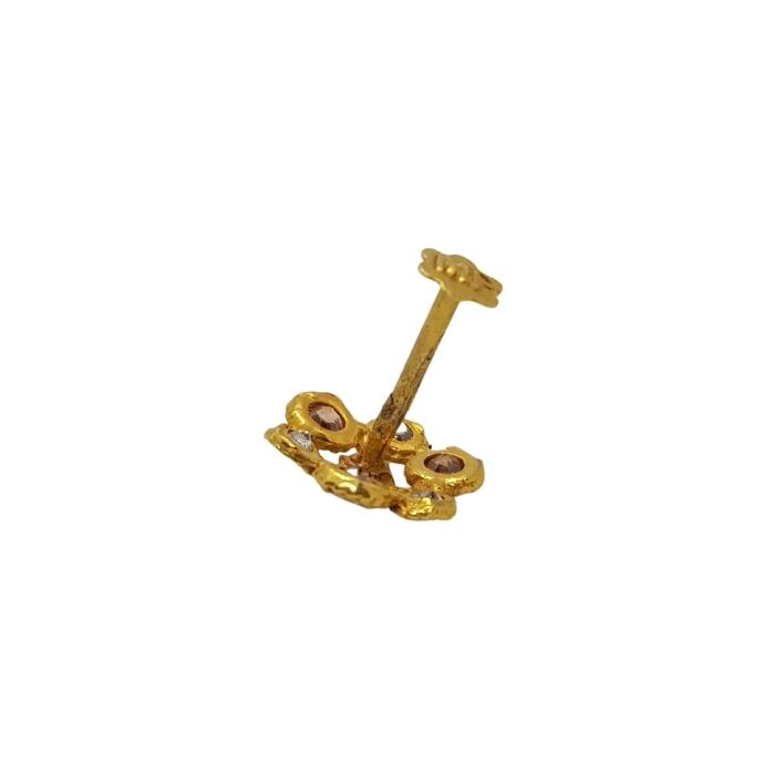 Flower Shape Gold Nose Pin For Girls