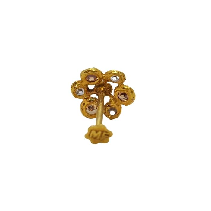 Flower Shape Gold Nose Pin For Girls