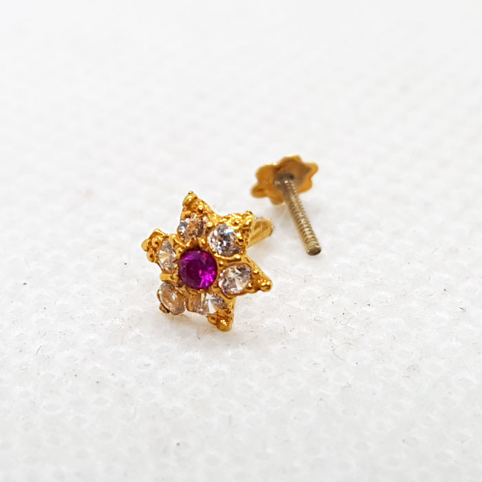 Star Shape Pink Gold Nose Pin