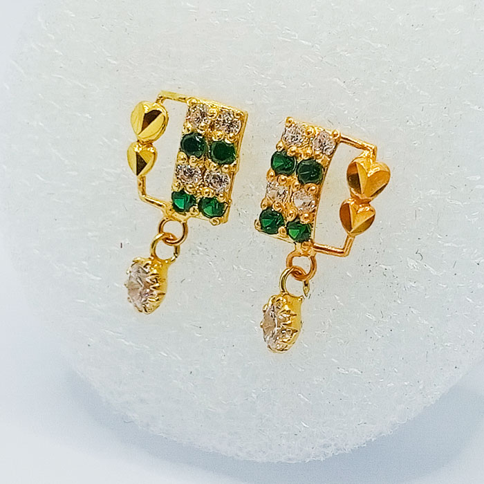 Emereld Green Stone Gold Tops With