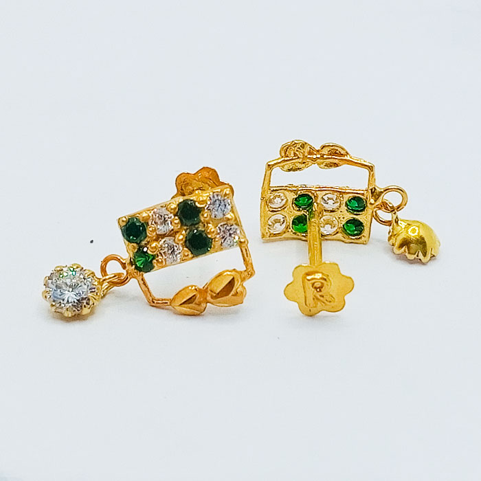 Emereld Green Stone Gold Tops With