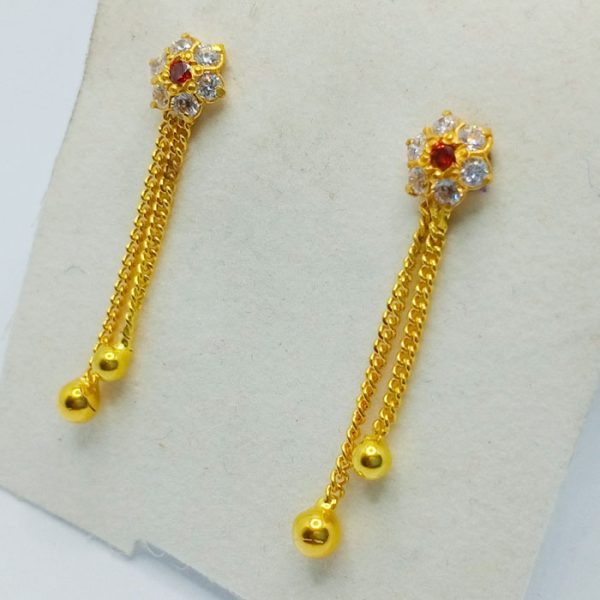 Red Stone Gold Tops with chain 