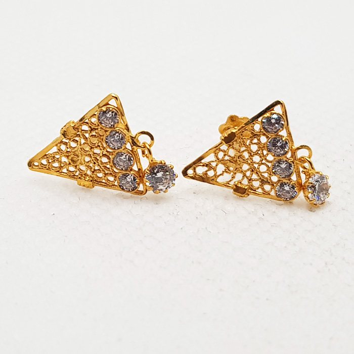 Triangle Gold Tops  With White 