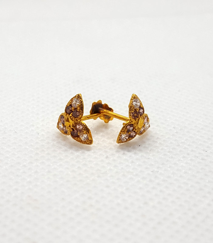 Triangle Gold Tops in Coffee zircon