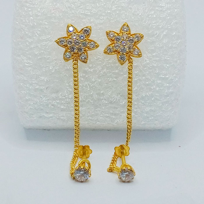 Star Shape Gold Tops with White Stones