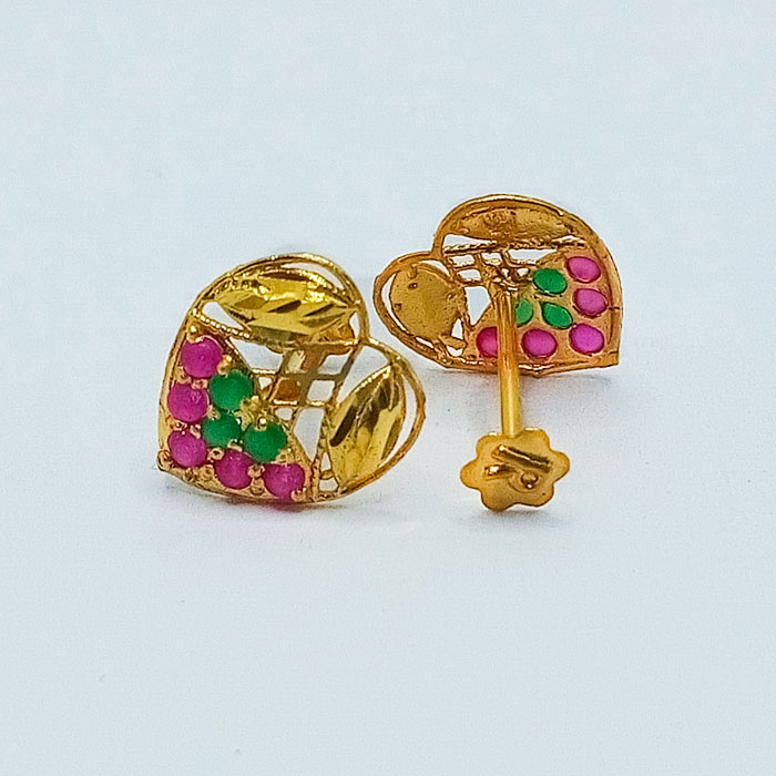 Pink And Green Heart Shape Gold Tops