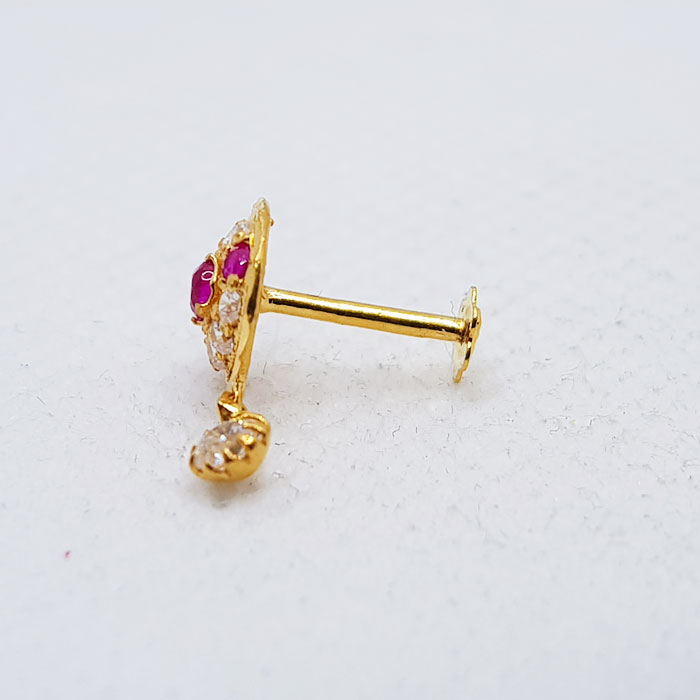 Rounded Shape Gold Nose Pin