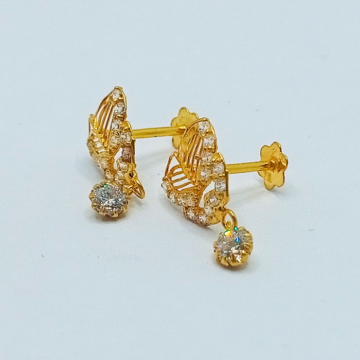 Butterfly Shape Gold Tops With Stone 