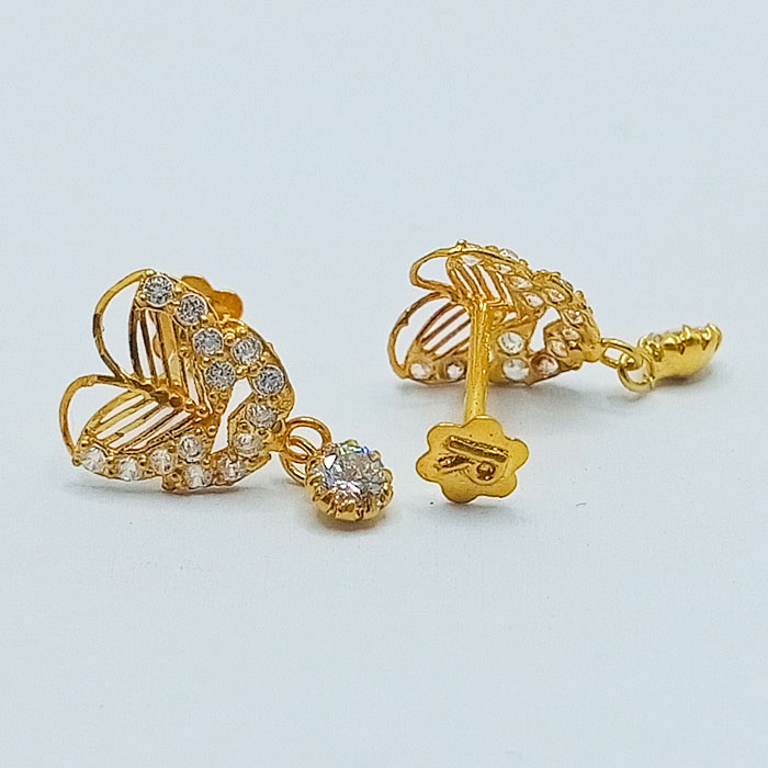 Butterfly Shape Gold Tops With Stone 