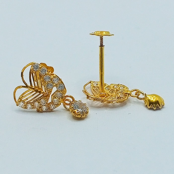 Butterfly Shape Gold Tops With Stone 