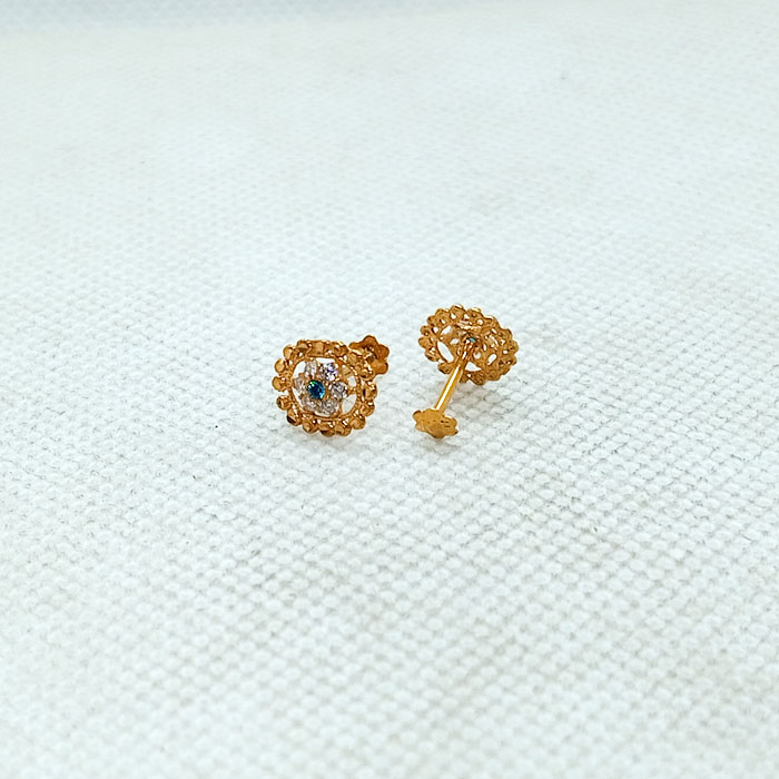 Round Shape Gold Tops With Stone