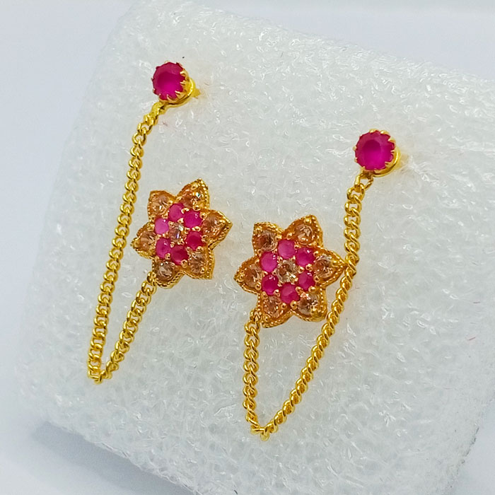 Pink Star Shape Gold Tops with Chain