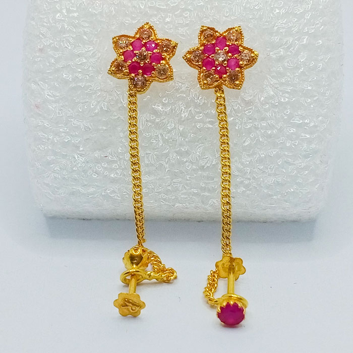 Pink Star Shape Gold Tops with Chain