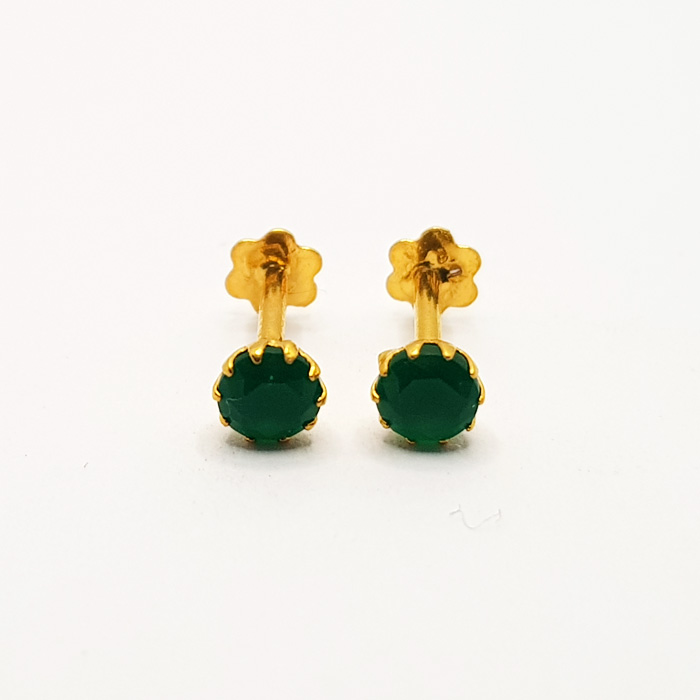 Single Green  Stone Gold Tops